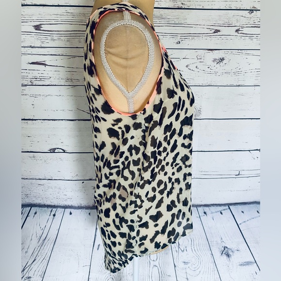 Women’s Medium Tank Top Blu Pepper Animal Print Sheer Embroidery Multicolored - Picture 3 of 11